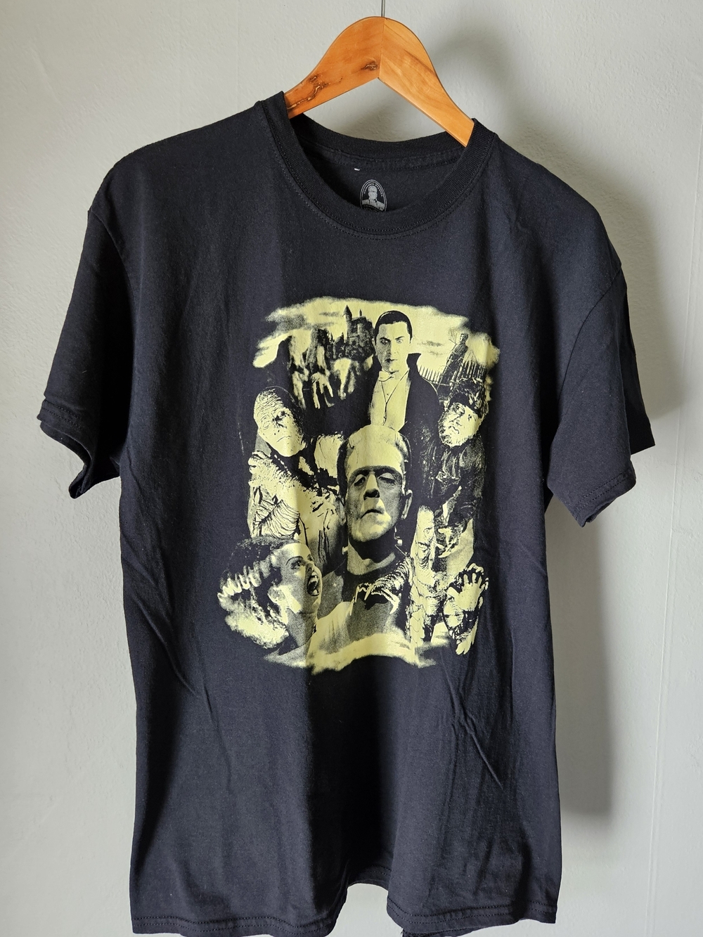 Classic Horror Movie Monsters Black Graphic T-Shirt